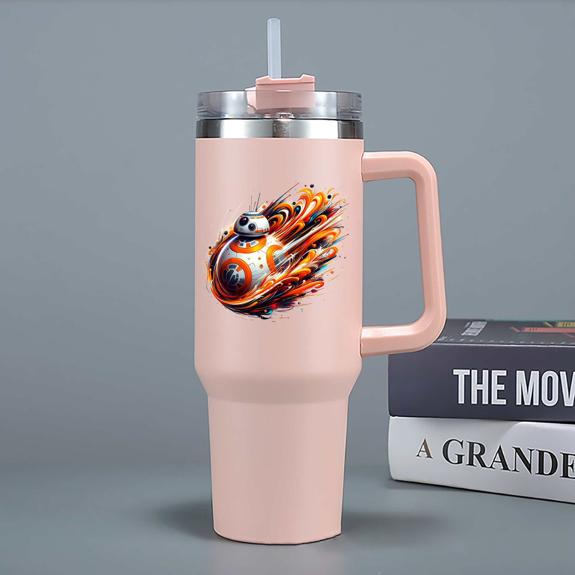 （画像用） スター・ウォーズ Star Wars 1200mL車用タンブラー - クリスタルステッカー（プラスチックストロー付き）
